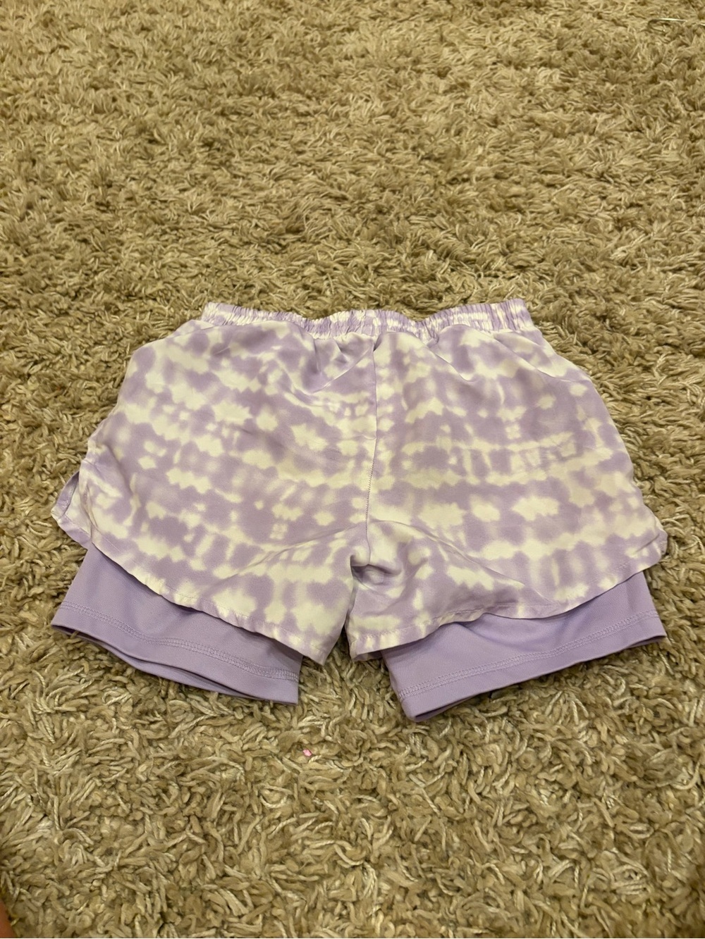 Marika Lavender Tie-Dye Girls' Athletic Shorts - Picture 2 of 4